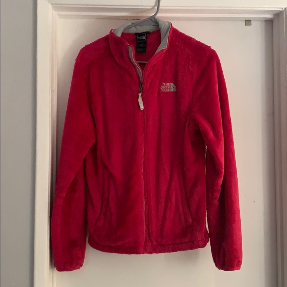 Fuzzy north face jacket